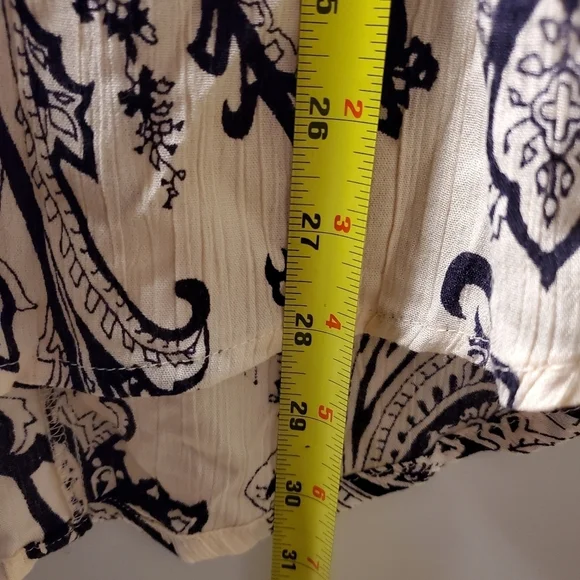 Blue Rain BoHo Paisley Print Flowy Top size medium - Picture 10 of 12